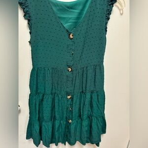 Shein Green button down dress small